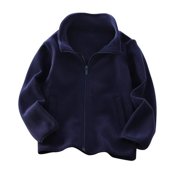 Atogsazn Kids Boys Fleece Sweatshirts Full Zipper Long Sleeve Athletic Sweatshirt Fall Winter Track Suit Outfit 03-Navy 3-4 Years
