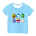 thumbnail image 1 of Atogsazn Kids Boys Girls Casual Easter T Shirt Children's Printed Short Sleeve T-shirt Fashion Clothes 02-Sky Blue 13-14 Years, 1 of 5