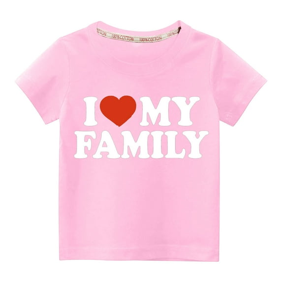 Atogsazn Kids Boys Girls Cotton Tshirt Children Letter Printed Short Sleeve T Shirt Summer Fashion Clothes C-Pink 4-5 Years on Clearance