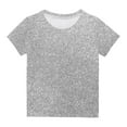 thumbnail image 1 of Atogsazn Kids Boys Girls Sequin T Shirt Children Casual Short Sleeve Pullover T-shirt Fashion Clothes Silver 5-6 Years, 1 of 5