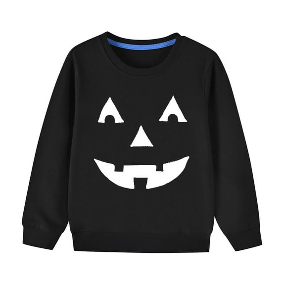 Atogsazn Kids Boys Halloween Sweatshirt Casual Pumpkin Pullover Sweatshirts Long Sleeve Sweater Top Clothing 02-Black 2-3 Years Fashion