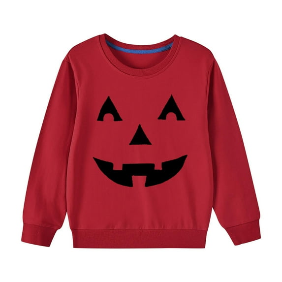 Atogsazn Kids Boys Halloween Sweatshirt Casual Pumpkin Pullover Sweatshirts Long Sleeve Sweater Top Clothing 02-Red 7-8 Years Fashion