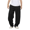 thumbnail image 1 of Atogsazn Kids Boys Jogger Sweatpant Casual Wide Leg Athletic Drawstring Elastic Waist Pants Gym Clothing 02-Black 12-13Years Fashion, 1 of 6
