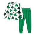 thumbnail image 1 of Atogsazn Kids Boys St. Patrick's Day Jogger Set Long Sleeve Sweatshirt Sweatpant Outfit Tops Clothing 04-Green 5-6 Years Fashion, 1 of 8