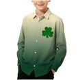thumbnail image 1 of Atogsazn Kids Boys St. Patrick's Day Shirt Children Casual Button Up Long Sleeve Shirts Outerwear Outfit Clothing 01-Beige 7-8 Years Fashion, 1 of 7