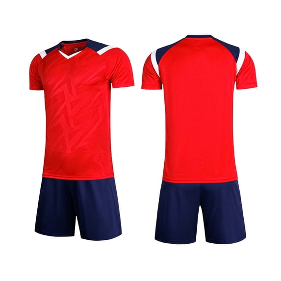 Atogsazn Kids Boys Summer Jogger Set Children Jersey Short Sleeve Shirts Shorts Outfit Training Tee Tops Red M Fashion