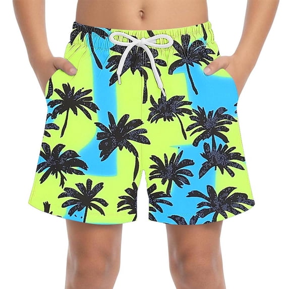 Atogsazn Kids Boys Summer Shorts Childrens Casual Athletic Hawaiian Short Pants Drawstring Beach Pants with Pocket 03-Green 14-15 Years Fashion