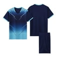 thumbnail image 1 of Atogsazn Kids Boys Summer Track Suit Childrens Athletic Soccer Jersey and Shorts Set Quick Dry Training Outfit 06-Dark Blue 4-5 Years Fashion, 1 of 5