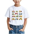 thumbnail image 1 of Atogsazn Kids Boys Summer Tshirt Children Casual Cute Graphic Short Sleeve T-shirt Tunic Tops Clothes 02-White 7-8 Years Fashion, 1 of 6