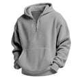 thumbnail image 1 of Atogsazn Kids Boys Waffle 1/4 Zip Hoodies Children Long Sleeve Pullover Sweatshirt Outfit Outerwear Gray 9-10 Years Fashion, 1 of 6