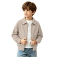 thumbnail image 1 of Atogsazn Kids Boys Waffle Full Zip Hoodies Childrens Casual Long Sleeve Collared Jacket Fall Winter Tops Outerwear Khaki 7-8 Years Fashion, 1 of 9