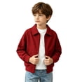 thumbnail image 1 of Atogsazn Kids Boys Waffle Full Zip Hoodies Childrens Casual Long Sleeve Collared Jacket Fall Winter Tops Outerwear Red 13-14 Years Fashion, 1 of 9