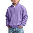 thumbnail image 1 of Atogsazn Kids Boys Waffle Sweatshirts Childrens Casual Full Zip Long Sleeve Sweater Pullove Loose Fit Tops Purple 11-12 Years Fashion, 1 of 8