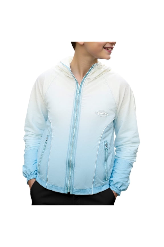 Kids Boys Zip Up Rain Jacket Childrens Casual Lightweight Long Sleeve Jacket Windbreaker Tops Clothes Blue 12-13 Years Fashion