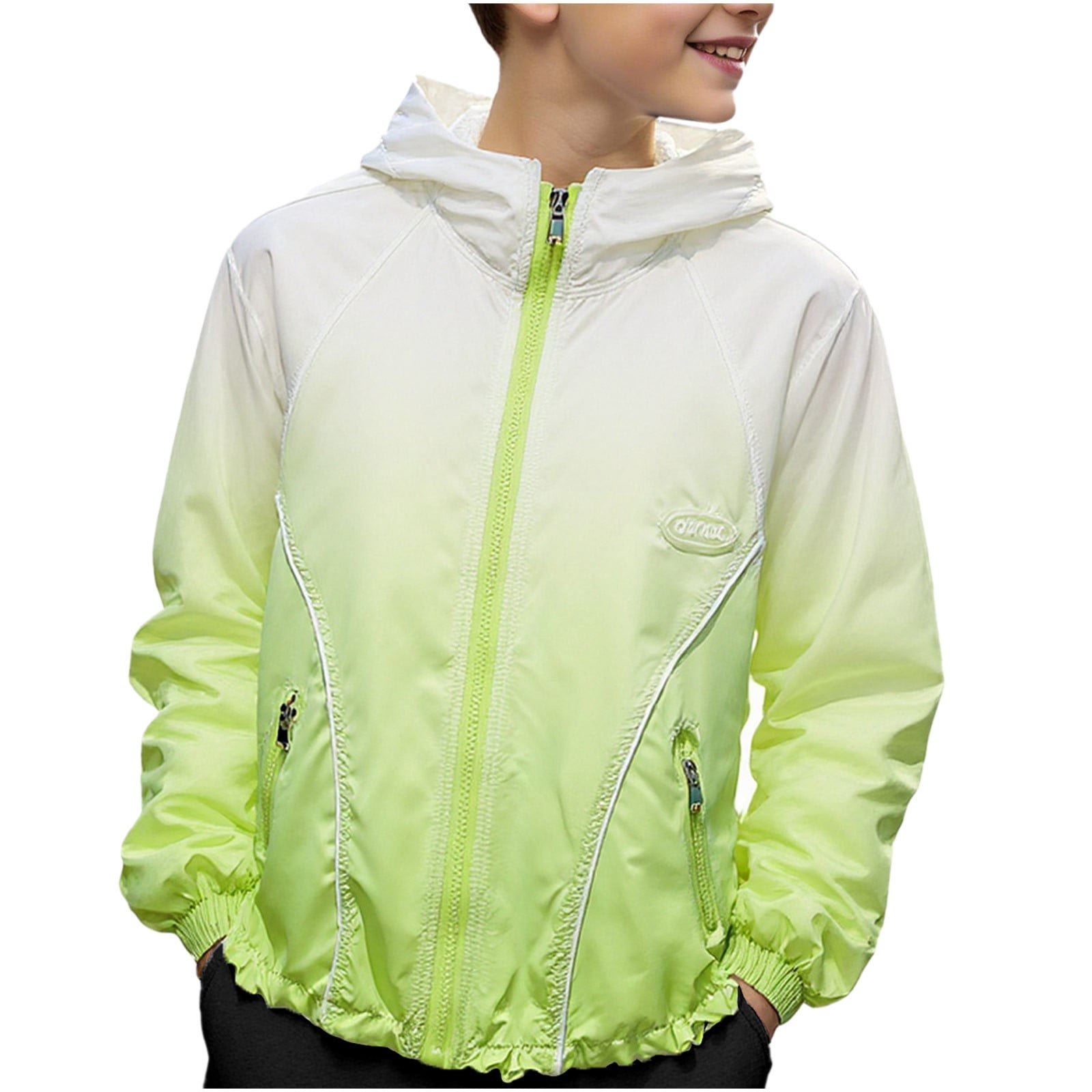 Atogsazn Kids Boys Zip Up Rain Jacket Childrens Casual Lightweight Long ...