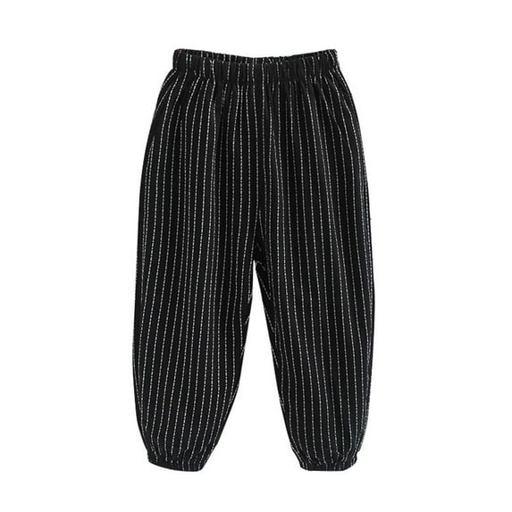 Atogsazn Kids Cotton Sweatpant Boy Striped Jogger Elastic Waist Sweatpant Athletic Fashion Clothes A-Black 8-10 Years