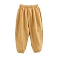 thumbnail image 1 of Atogsazn Kids Cotton Sweatpant Boy Striped Jogger Elastic Waist Sweatpant Athletic Fashion Clothes B-Yellow 6-8 Years, 1 of 4