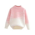 thumbnail image 1 of Atogsazn Kids Girl Knitted Sweater Children Long Sleeve Pullover Sweatshirt Fall Winter Outerwear Tops Clothing 01-Pink 11-12 Years Fashion, 1 of 4