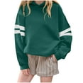 thumbnail image 1 of Atogsazn Kids Girl Oversized Sweatshirt Casual Striped Long Sleeve Pullover Sweater Fall Relaxed Fit Clothing Tops 02-Green 7-8Years Fashion, 1 of 4