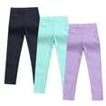 thumbnail image 1 of Atogsazn Kids Girls 3PC Elastic Waistband Solid Color Skinny Long Pants with Pockets Casual Outdoor Leggings Mint Green 6 Years Fashion, 1 of 9