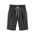 thumbnail image 1 of Atogsazn Kids Girls Bermuda Shorts Wide Leg Summer Knee Length Elastic Waist Short Pants for Children with Pocket Dark Gray 5-6Years Fashion, 1 of 9