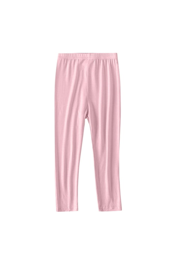 Kids Girls Biker Pants Children's Leggings Pants Casual Comfortable Solid Color Pants for Toddler Pink 3 Years
