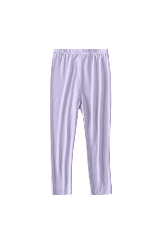 Kids Girls Biker Pants Children's Leggings Pants Casual Comfortable Solid Color Pants for Toddler Purple 4 Years