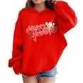 thumbnail image 1 of Atogsazn Kids Girls Christmas Hoodies Casual Oversized Fleece Long Sleeve Pullover Sweatshirt Fall Winter Tops Clothes 02-Red 3-4 Years Fashion, 1 of 5