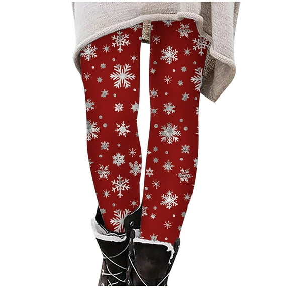 Atogsazn Kids Girls Christmas Legging Pants Children Casual Slim Leg Stretchy Leggings Outfit Clothing Trousers Red 6-7 Years Fashion