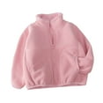 thumbnail image 1 of Atogsazn Kids Girls Fleece Jacket Zip Up Long Sleeve Jackets Fuzzy Fall Winter Outerwear Clothing Tops 02-Pink 11-12Years Fashion, 1 of 5