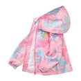 thumbnail image 1 of Atogsazn Kids Girls Fleece Lined Jacket Children's Zip Up Long Sleeve Hooded Jackets Lightweight Winderbreaker Coat 05-Pink 5-6 Years, 1 of 9
