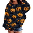 thumbnail image 1 of Atogsazn Kids Girls Halloween Oversized Sweatshirt Children Crew Neck Long Sleeve Pullover Sweaters Fall Winter Tops Black 8-9 Years Fashion, 1 of 5