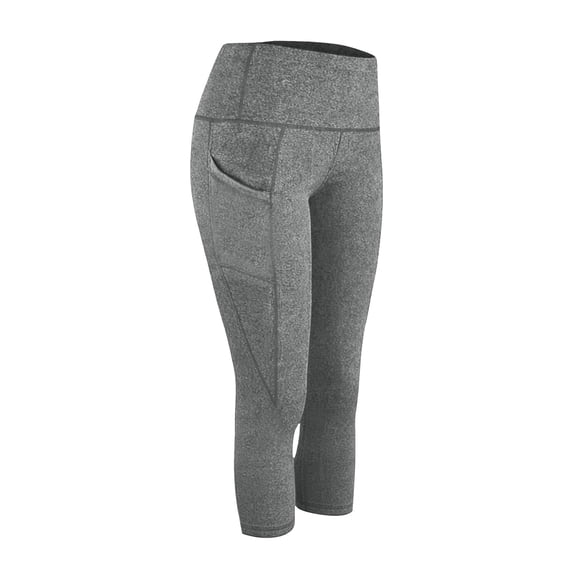 Atogsazn Kids Girls High Waisted Leggings Children Stretchy Athletic Yoga Legging Pant Slim Fit Pants with Pocket Gray 10-11 Years Fashion