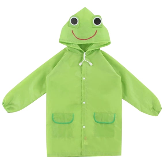 Atogsazn Kids Girls Rain Coat Childre Casual Long Sleeve Jacket Lightweight with Hooded Outerwear Tops Green Free Size Fashion
