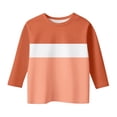 thumbnail image 1 of Atogsazn Kids Girls Striped Tshirtr Children Boys Long Sleeve Pullover T-shirt Loose Fit Tops Summer Clothing Outerwear 02-Orange 4-5 Years Fashion, 1 of 5