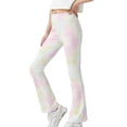 thumbnail image 1 of Atogsazn Kids Girls Tie Dye High Waisted Leggings Children Flare Leg Yoga Pants Athletic Bell Bottoms Pant Pink 10-11Years Fashion, 1 of 6
