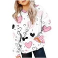 thumbnail image 1 of Atogsazn Kids Girls Valentine's Day Hoodies Children Casual Oversized Long Sleeve Pullover Sweatshirts Outfit Tops Clothing Pink 5-6 Years Fashion, 1 of 6