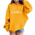 thumbnail image 1 of Atogsazn Kids Girls Valentines Day Hoodies Children Casual Hearts Long Sleeve Pullover Sweatshirt Fleece Outfit Outerwear Tops 01-Yellow 13-14 Years Fashion, 1 of 8