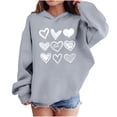 thumbnail image 1 of Atogsazn Kids Girls Valentines Day Hoodies Children Casual Hearts Long Sleeve Pullover Sweatshirt Fleece Outfit Outerwear Tops 05-Gray 3-4 Years Fashion, 1 of 8