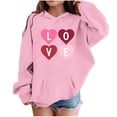 thumbnail image 1 of Atogsazn Kids Girls Valentines Day Hoodies Children Casual Hearts Long Sleeve Pullover Sweatshirt Fleece Outfit Outerwear Tops 07-Pink 7-8 Years Fashion, 1 of 5