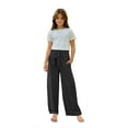 thumbnail image 1 of Atogsazn Kids Girls Wide Leg Lounge Pants with Pocket Children Lightweight Baggy High Waisted Trousers Black 13-14 Years Fashion, 1 of 8