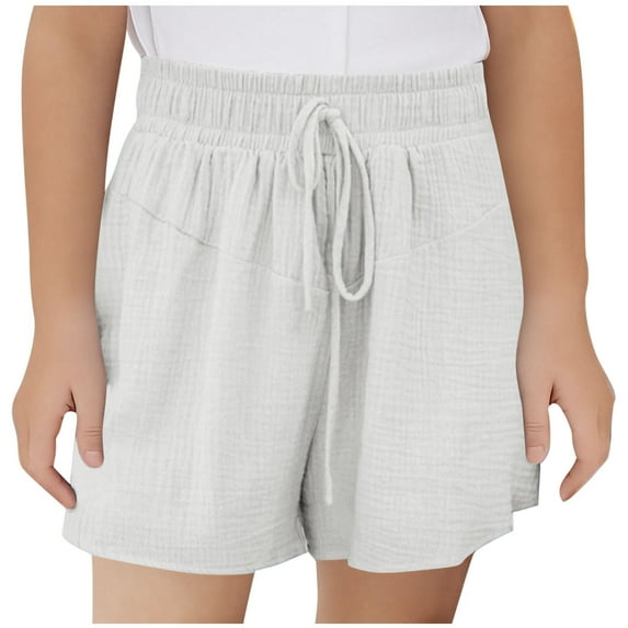Atogsazn Kids Girls Wide Leg Shorts Children Summer Athletic Lightweight Short Pants Beach Outfit Clothing Beige 11-12 Years Fashion