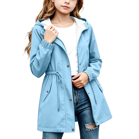 Atogsazn Kids Girls Windproof Rain Coat Childrens Casual Waterproof ...
