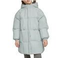 thumbnail image 1 of Atogsazn Kids Girls Winter Puffer Jacket Children Full Zip Long Sleeve Thick Warm Coat Outerwear Outfit Clothing 05-Blue 12-13 Years Fashion, 1 of 9