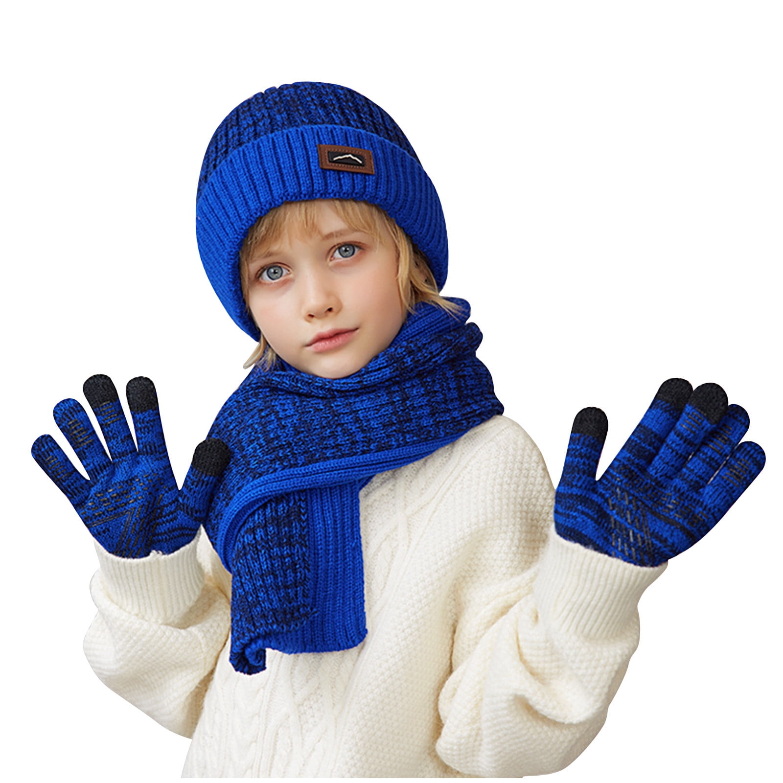 Winter hats and scarf plush warm kids winter hat set for children