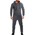 thumbnail image 1 of Atogsazn Men's 2 Piece Sweatsuits Casual Pullover Long Sleeve Hooded Sweatshirt and Pants Tracksuits Outfits B-Dark Gray XL, 1 of 1
