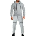 thumbnail image 1 of Atogsazn Men's 2 Piece Sweatsuits Casual Pullover Long Sleeve Hooded Sweatshirt and Pants Tracksuits Outfits B-Gray XXL, 1 of 1
