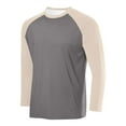 thumbnail image 1 of Atogsazn Men's Basic Shirt Vintage Casual Lightweight Crew Neck Shirts Slim Fit Long Sleeve Tops Fall Clothes 03-Khaki L Fashion, 1 of 3