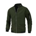thumbnail image 1 of Atogsazn Men's Casual Jacket Full Zip Long Sleeve Jacket Lightweight Loose Top Spring Fall Clothes Army Green XXL, 1 of 3