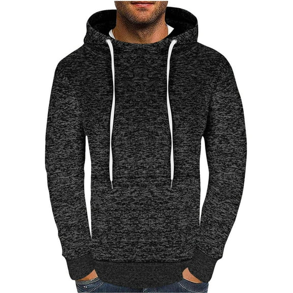 Atogsazn Men's Casual Sweater Lightweight Pullover Long Sleeve Hooded Sweatshirt Hoodies Clothing Black XXL